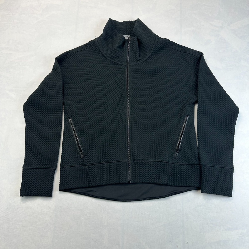 Calia Activewear Jacket Womens Small Black Bubble Cloud Long Sleeve Full Zip